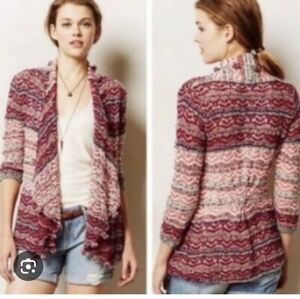 Women's  Anthropologie Multicolor Pom Pom Knit Sweater Size L